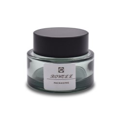 Glass Cream Jar with Black Cap